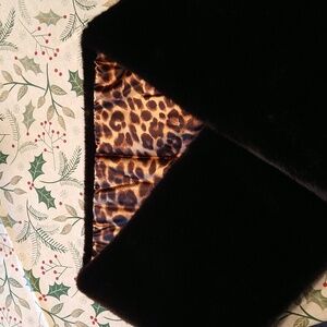 White House Black Market Black Wrap with Leopard Accent